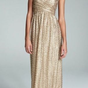 Amsale London Gold Sequined Dress- Hemmed!